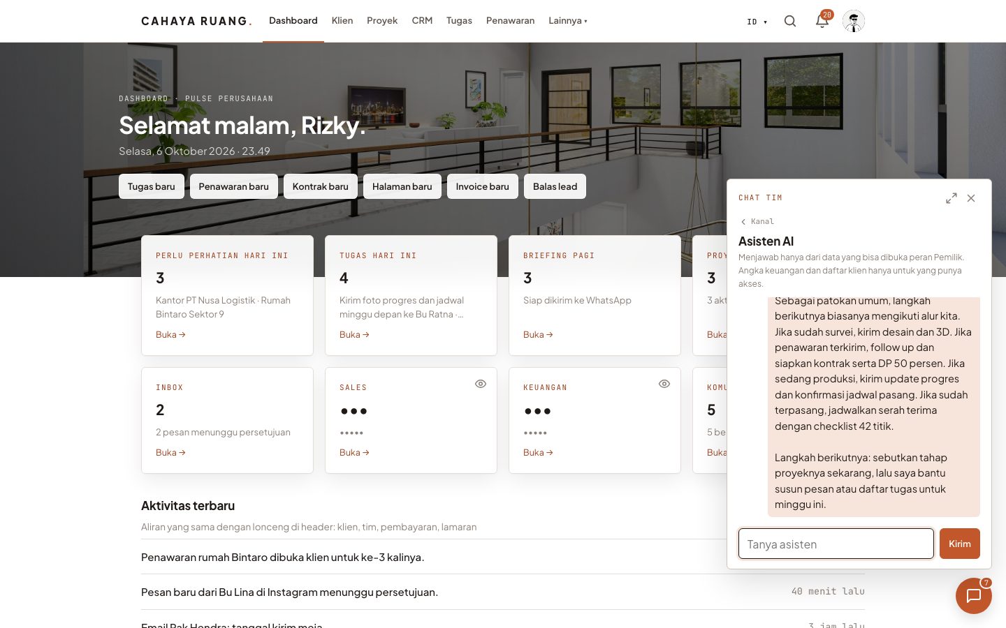 Asisten AI yang menjawab hanya dari data yang boleh dilihat peran ini